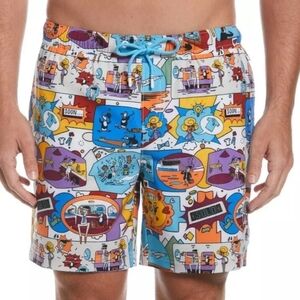 Original Penguin Jethro Haynes Print Stretch Mesh Lined Swim Shorts Size Small